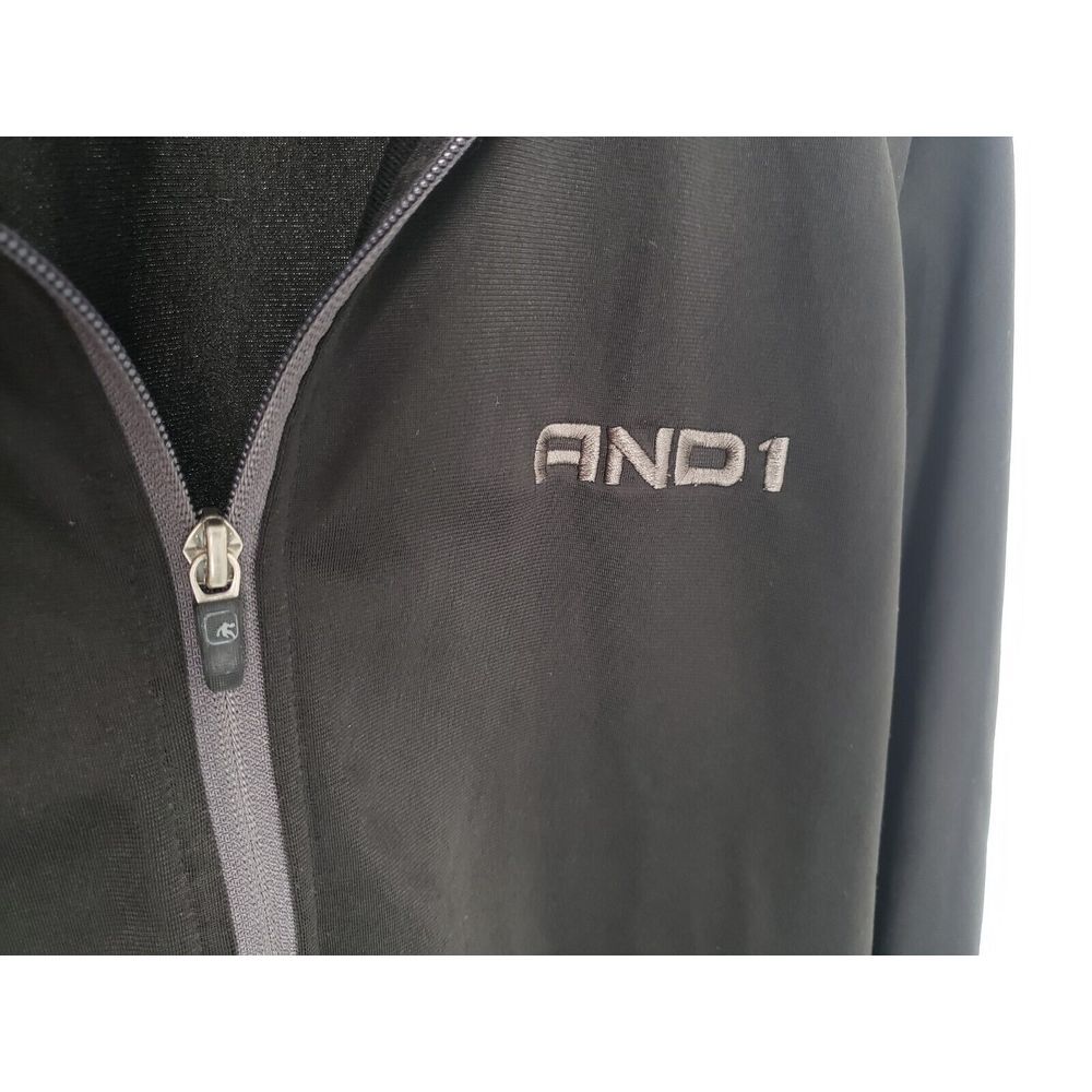 And1 Athletic Jacket Full‎ Zip Front Warm Up Black Long Sleeve Mens Size XL